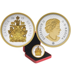 PIÈCES DE GRANDE TAILLE AVEC PLACAGE D'OR SÉLECTIF -  50 CENTS -  PIÈCES DU CANADA 2015 05