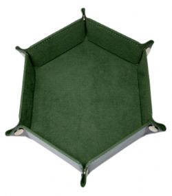 PLATEAU À DÉS PORTABLE -  PLATEAU À DÈS PLIANT HEXAGONAL, VERT FONCÉE