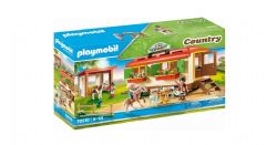 PLAYMOBIL -  BOX DE PONEYS ET ROULOTTE (149 PIÈCES) 70510