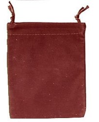 POCHETTE -  POCHETTE EN TISSU MICROSUEDE - ROUGE (10CM X 12.5CM)