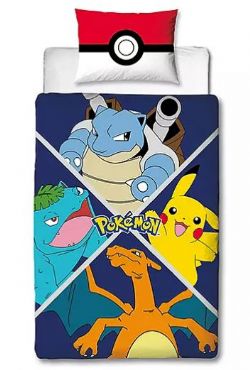 POKÉMON -  COUETTE POUR LIT SIMPLE AVEC COUVRE OREILLER
