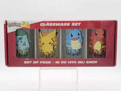 POKÉMON -  ENSEMBLE DE 4 VERRES - POKÉMON DE DÉPART DE KANTO (473 ML CHAQUE)