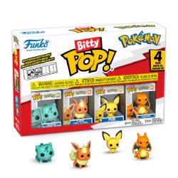 POKÉMON -  PAQUET DE 4 FIGURINES MINI POP! - BULBIZARRE, PYROLI, PICHU & DRACAUFEU - SÉRIE 3 -  BITTY POP!