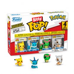 POKÉMON -  PAQUET DE 4 FIGURINES MINI POP! - PIKACHU, AQUALI, CHENIPAN & OSSELAIT - SÉRIE 1 -  BITTY POP!