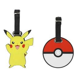 POKÉMON -  PIKACHU ET POKÉBALL - ÉTIQUETTE DE BAGAGE DE VOYAGE