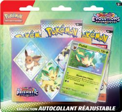 POKÉMON -  ÉVOLUTIONS PRISMATIQUES - PHYLLALI COLLECTION AUTOCOLLANT - BLISTER DE 3 PAQUETS (FRANÇAIS) ***LIMITE DE 1 ARTICLE PAR CLIENT*** SV8.5 -  ÉCARLATE & VIOLET