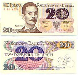 POLOGNE -  20 ZLOTYCH 1982 (UNC)