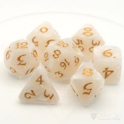 POLY RPG DICE SET -  ELESSIA ELF QUEEN WITH GOLD -  DIE HARD
