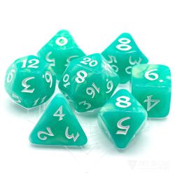 POLY RPG DICE SET -  ELESSIA SHADY VALE WITH WHITE -  DIE HARD