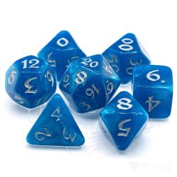 POLY RPG DICE SET -  ELESSIA WISH SONG WITH SILVER -  DIE HARD