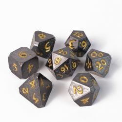 POLY RPG DICE SET -  SHADOWLANCE AVEC DE L'OR -  DIE HARD