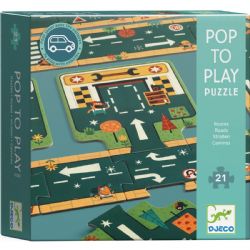POP TO PLAY -  ROADS (21 PIÈCES) - 3 ANS+