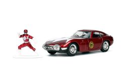 POWER RANGERS -  TOYOTA - 2000GT 1967 AVEC FIGURINE DU RANGER ROUGE - 1/32 -  HOLLYWOOD RIDES