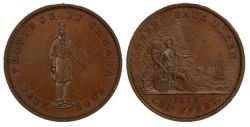 PROVINCE DU CANADA -  1812 QUEBEC BANK TOKEN ONE PENNY / PROVINCE DU CANADA DEUX SOUS,TRANCHE LISSE (AG) -  1852 PROVINCE OF CANADA TOKENS