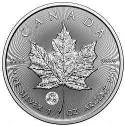 PRÉCIEUSES FEUILLES D'ÉRABLE EN ARGENT (FÉLICITATIONS) -  FEUILLE D'ÉRABLE DE 1 ONCE EN ARGENT PUR -  PIÈCES DU CANADA 2025 03