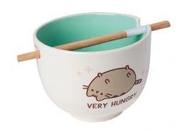 PUSHEEN -  ENSEMBLE TASSE RAMEN AVEC BAGUETTES 