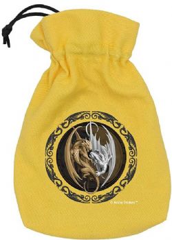 Q-WORKSHOP -  ANNE STOKES COLLECTION, POCHETTE À DÉS, JAUNE DOUBLE DRAGON -  ANNE STOKES COLLECTION