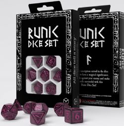 Q-WORKSHOP -  ENSEMBLE DE DÉS JDR, RUNIC CHATANT AVEC MAGENTA -  RUNIC