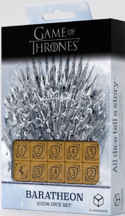 Q-WORKSHOP -  GAME OF THRONES, ENSEMBLE DÉS 10D6, BARATHEON -  GAME OF THRONES