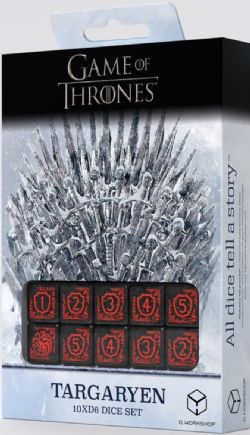 Q-WORKSHOP -  GAME OF THRONES, ENSEMBLE DÉS 10D6, TARGARYEN -  GAME OF THRONES