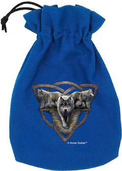 Q-WORKSHOP -  POCHETTE POUR DÉS BLEUE ANNE STOKE - LOUPS
