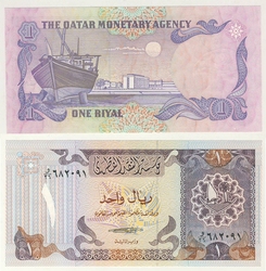 QATAR -  1 RIYAL 1985 (UNC) 13