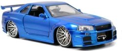 RAPIDE ET DANGEREUX -  SKYLINE GT-R R34 BLEUE DE BRIAN - 1/24