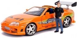 RAPIDE ET DANGEREUX -  TOYOTA SUPRA 1/24 AVEC FIGURINE DE BRIAN - ORANGE