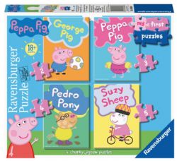 RAVENSBURGER -  4 EN 1 PEPPA LE COCHON - MON PREMIER PUZZLE (2 - 3 - 4 ET 5 PIECES) -  TROLLS