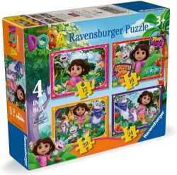RAVENSBURGER -  BOÎTE DE 4 CASSE-TÊTES (12/16/20/24 PIÈCES) -  DORA L'EXPLORATRICE