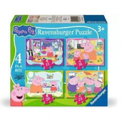 RAVENSBURGER -  BOÎTE DE 4 CASSE-TÊTES (12/16/20/24 PIÈCES) -  PEPPA PIG
