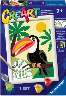 RAVENSBURGER -  PEINTURE À NUMÉROS - TOUCAN DANS LA JUNGLE (13 X 18 CM) -  CREART KIDS