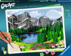 RAVENSBURGER -  PEINTURE À NUMÉROS - VUE DE LA MONTAGNE (30 CM X 40 CM) -  CREART
