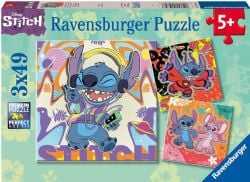 RAVENSBURGER -  STITCH - JOUER TOUTE LA JOURNÉE (3 X 49 PIÈCES) -  DISNEY