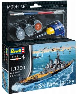 REVELL -  1/1200 - BATTLESHIP U.S.S. NEW JERSEY (NIVEAU 4) -  MODEL SET 65183