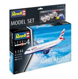 REVELL -  1/144 - AIRBUS A320 NEO BRITISH AIRWAYS (NIVEAU 4) -  MODEL SET 63840