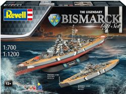 REVELL -  1/700 1/1200 - GESCHENKSET THE LEGENDARY BISMARCK -  GIFT SET 05637
