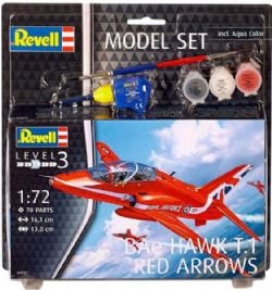 REVELL -  1/72 - BAE HAWK T.1 RE ARROWS (NIVEAU 3) -  MODEL SET 64921