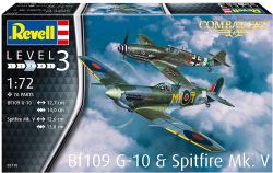 REVELL -  1/72 - COMBAT SET - BF109 G-10 & SPITFIRE MK. V (NIVEAU 3) 03710
