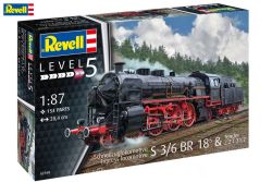 REVELL -  1/87 - EXPRESS LOCOMOTIVE S 3/6 BR 18(5) & TENDER 2'2'T 31.7 (NIVEAU 5) -  TRAIN 02168