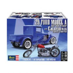 REVELL -  FORD -  PICK-UP HOT ROD 1929 AVEC CALIFORNIA STREET CHOPPER - 1/25