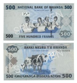 RWANDA -  500 FRANCS 2013 (UNC) 38