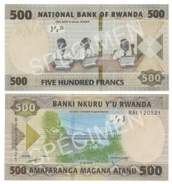 RWANDA -  500 FRANCS 2019 (UNC) 42