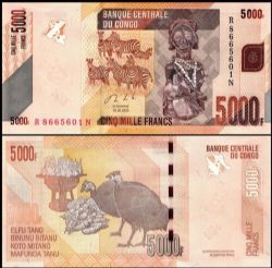 RÉPUBLIQUE DÉMOCRATIQUE DU CONGO -  5000 FRANCS 2020 (UNC) 102