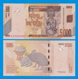 RÉPUBLIQUE DÉMOCRATIQUE DU CONGO -  5000 FRANCS 2022 (UNC) 102D
