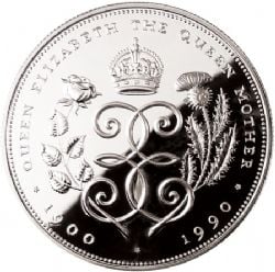 SA MAJESTÉ LA REINE ELIZABETH II -  90E ANNIVERSAIRE DE LA REINE MÈRE -  PIÈCES DU ROYAUME-UNI 1990