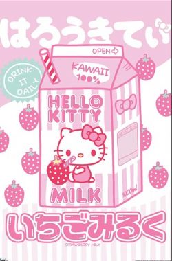SANRIO -  AFFICHE HELLO KITTY BRIQUE DE LAIT