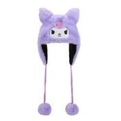 SANRIO -  BONNET 3D EN FAUSSE FOURRURE KUROMI