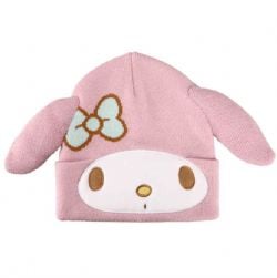 SANRIO -  BONNET À GROS VISAGE AVEC OREILLES EN PELUCHE 3D MY MELODY