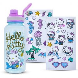 SANRIO -  BOUTEILLE D'EAU ET AUTOCOLLANTS JUMBO HELLO KITTY SIRÈNE